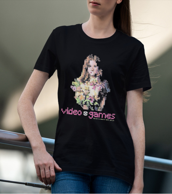 Video Games Heaven Is A Place On Earth With 8-Bit Pixel Art Girl T-Shirt