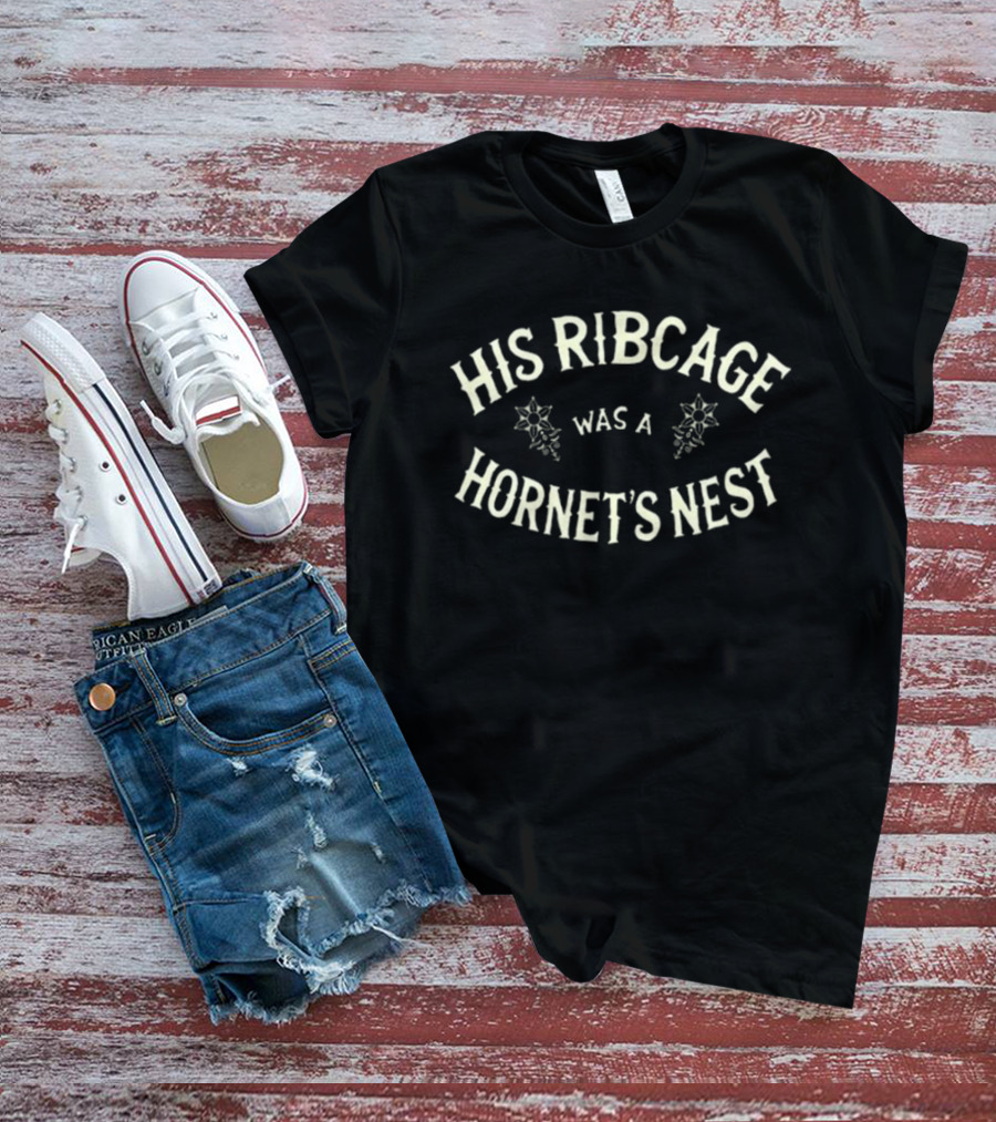His Ribcage Was A Hornet’s Nest Vintage Typography With Decorative Symbols T-Shirt