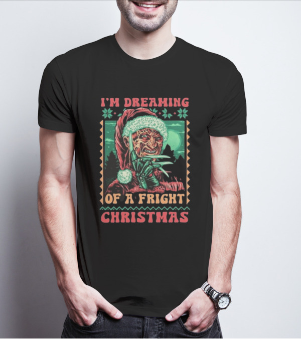 I’m Dreaming Of A Fright Christmas Santa Horror Claws Moon Holiday Scary Night T-Shirt