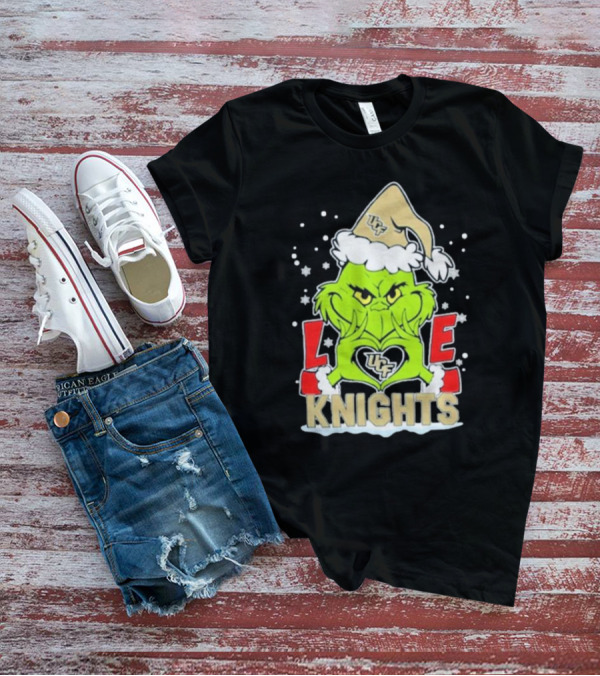 Grinch Love UCF Knights Christmas Football T-Shirt