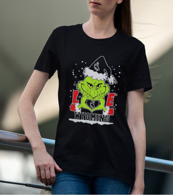 The Grinch Love Wyoming Cowboys Christmas T-Shirt