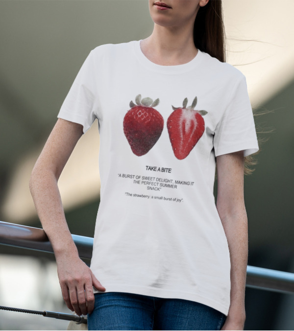 Take A Bite A Burst Of Sweet Delight The Perfect Summer Snack Strawberry T-Shirt