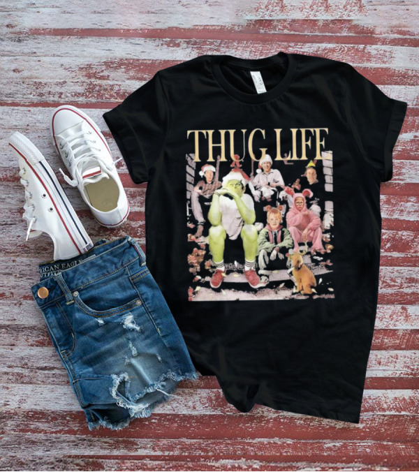 THUG LIFE Merry Christmas Grinch And Holiday Movie Icons T-Shirt
