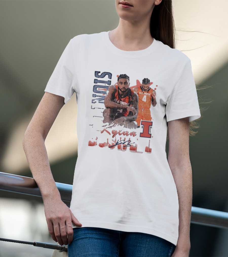 Kylan Boswell Illinois Fighting Illini 90s Signature Classic Player Collection T-Shirt