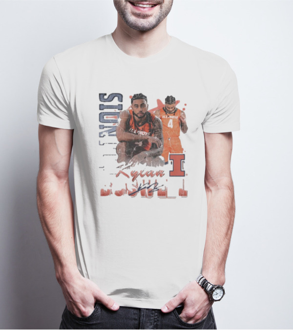 Kylan Boswell Illinois Fighting Illini 90s Signature Classic Player Collection T-Shirt