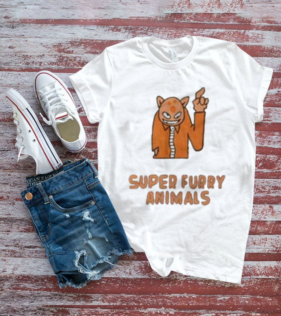 Super Furry Animals Cartoon Character Orange Creature T-Shirt