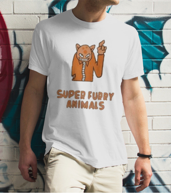 Super Furry Animals Cartoon Character Orange Creature T-Shirt