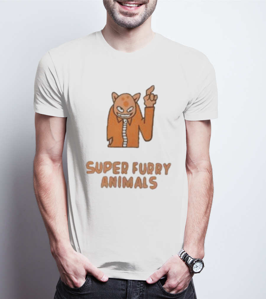Super Furry Animals Cartoon Character Orange Creature T-Shirt
