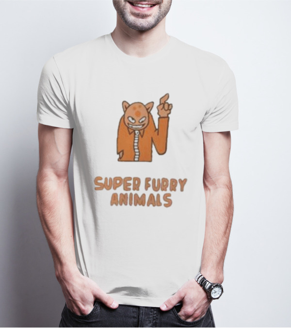 Super Furry Animals Cartoon Character Orange Creature T-Shirt