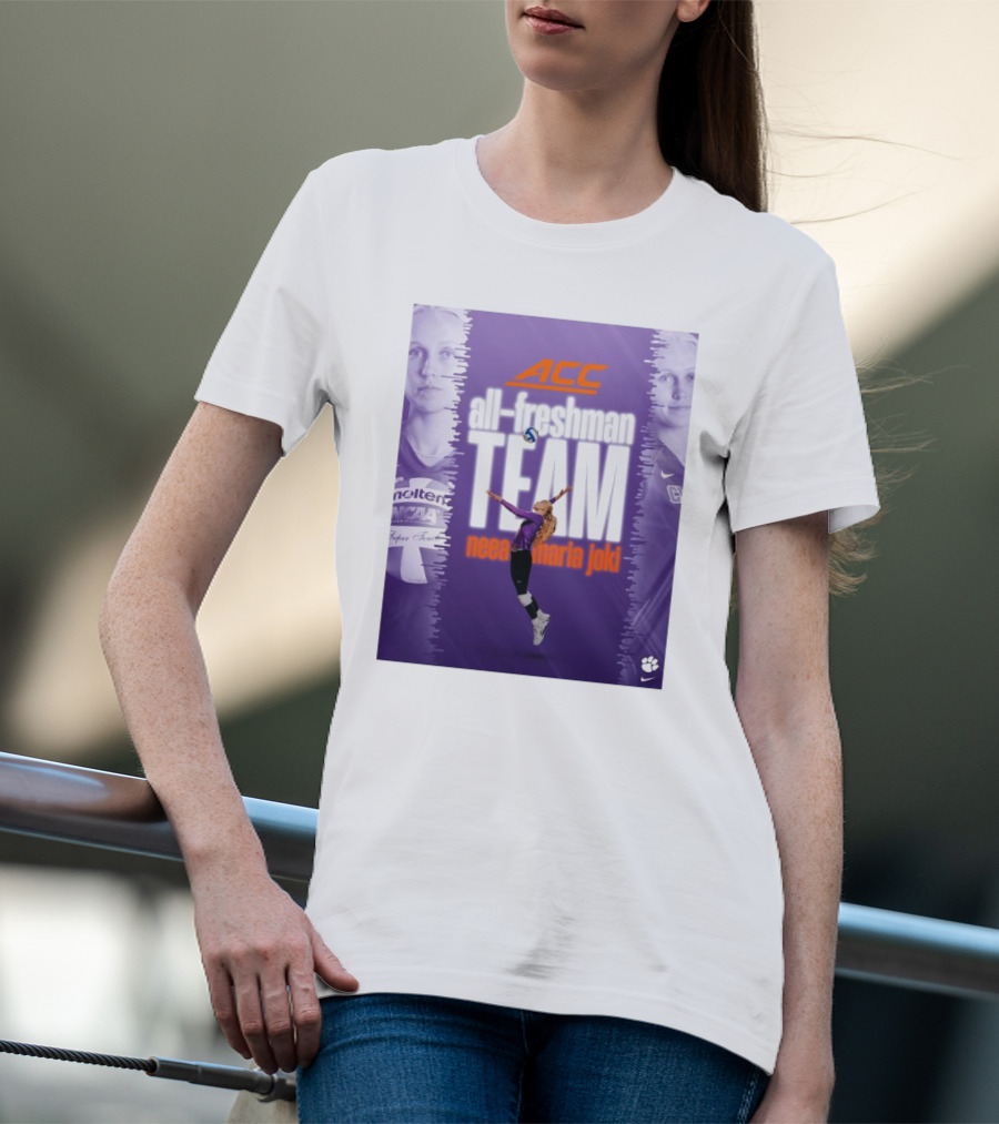 Clemson Tigers ACC All-Freshman Team Neea Maria Joki Volleyball Achievement T-Shirt