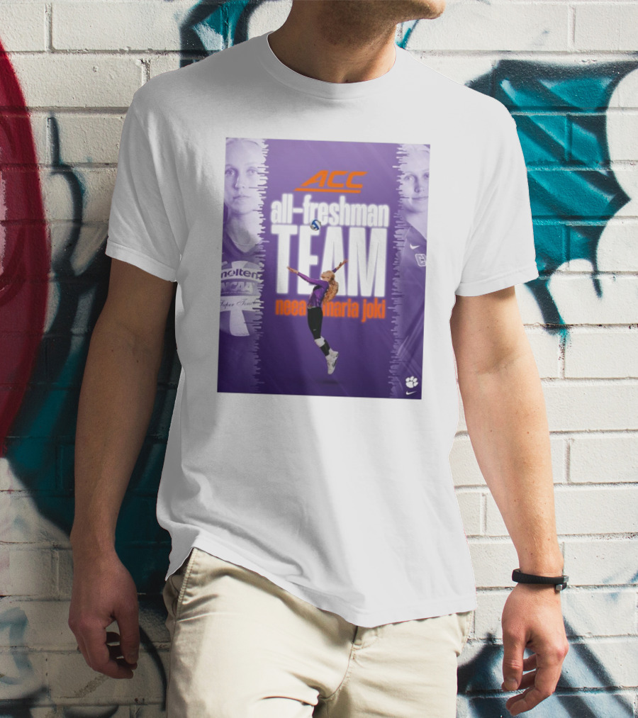Clemson Tigers ACC All-Freshman Team Neea Maria Joki Volleyball Achievement T-Shirt
