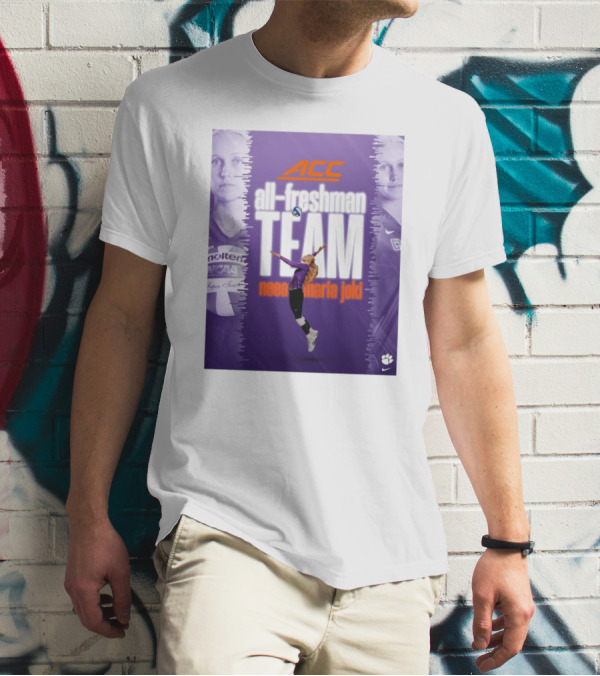 Clemson Tigers ACC All-Freshman Team Neea Maria Joki Volleyball Achievement T-Shirt