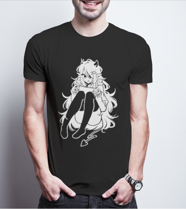 Meg Maybe Idk Anime Demon Girl Sitting With Heart Tail T-Shirt