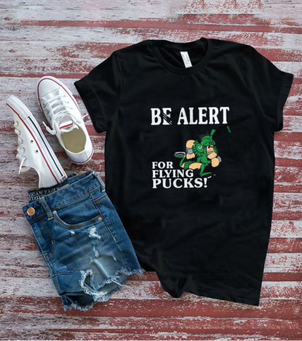 Michigan State Be Alert For Flying Pucks Hockey Spartan T-Shirt