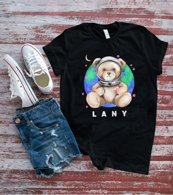 Lany Astro Bear Space Helmet Earth Moon Stars T-Shirt