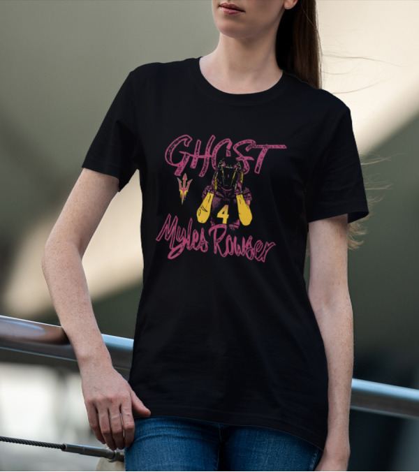 Ghost Myles Rowser Arizona State Sun Devils Number 4 T-Shirt