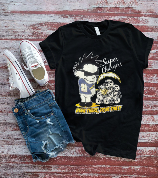 Los Angeles Chargers Super Chargers Been There Done That Vintage 21 Player Helmets T-Shirt