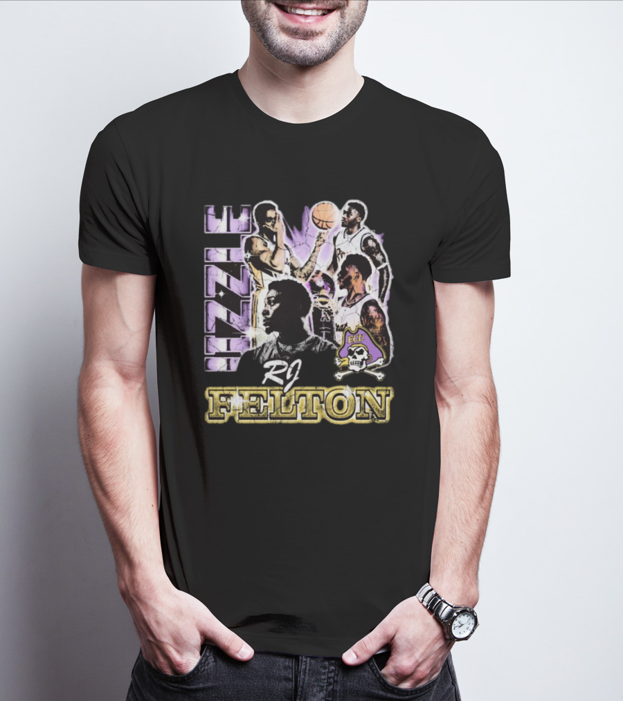 RJ Felton Jizzle ECU Basketball 90s Style With Pirates T-Shirt