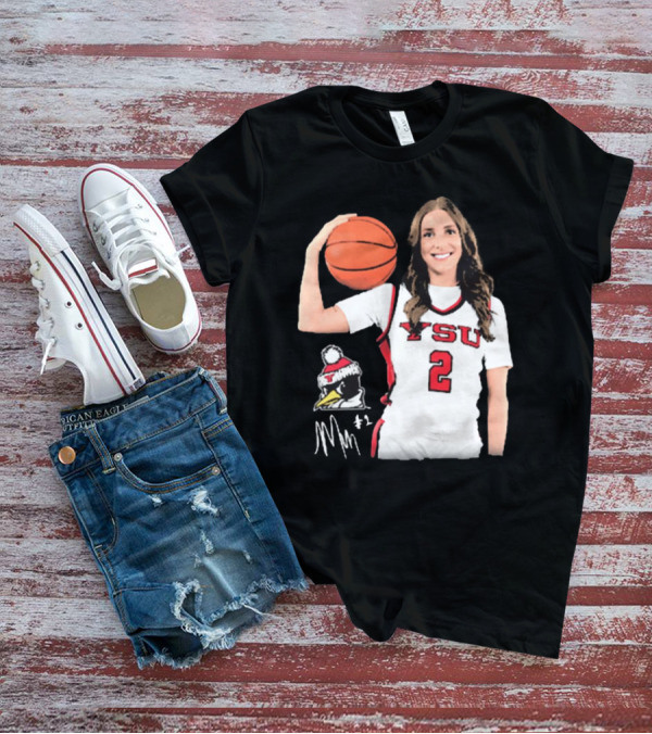 YSU Penguins Malia Magestro #2 Illustrated Signature Basketball Jersey T-Shirt
