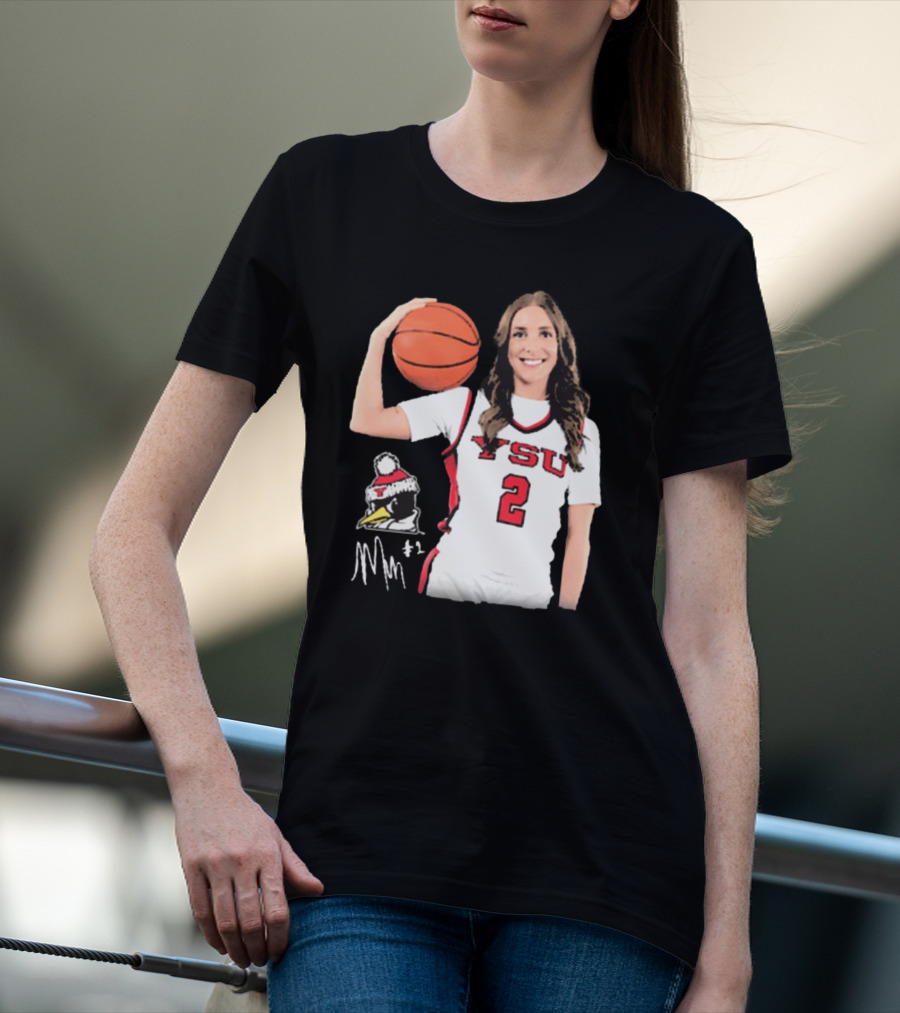 YSU Penguins Malia Magestro #2 Illustrated Signature Basketball Jersey T-Shirt