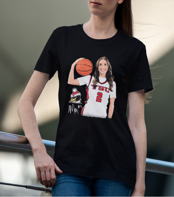 YSU Penguins Malia Magestro #2 Illustrated Signature Basketball Jersey T-Shirt