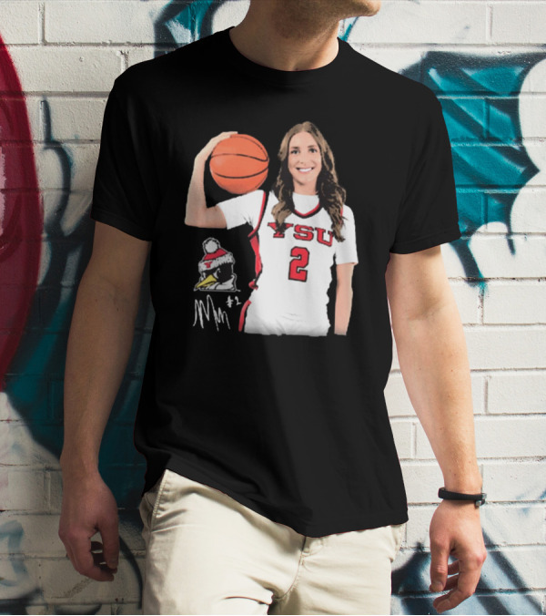 YSU Penguins Malia Magestro #2 Illustrated Signature Basketball Jersey T-Shirt