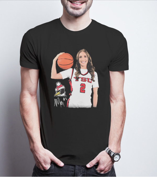 YSU Penguins Malia Magestro #2 Illustrated Signature Basketball Jersey T-Shirt