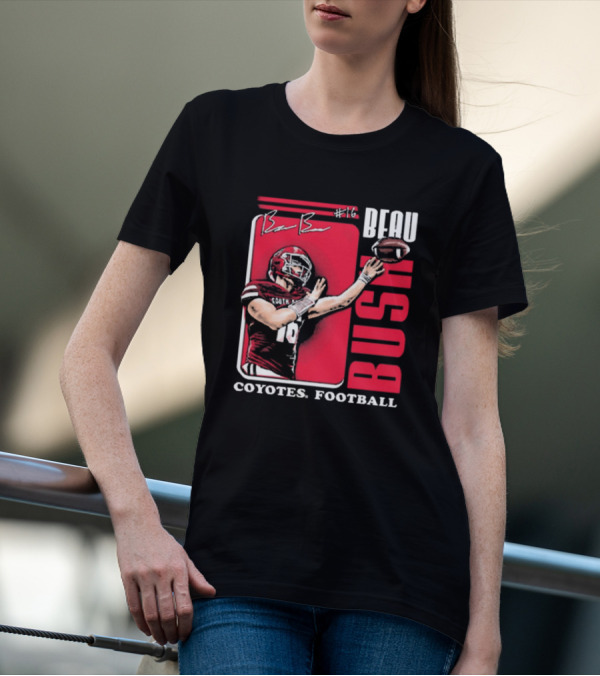 Beau Bush #16 South Dakota Coyotes Football Signature T-Shirt