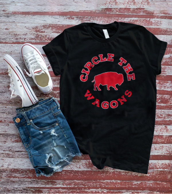 Buffalo Bills Circle The Wagons Red Bison T-Shirt