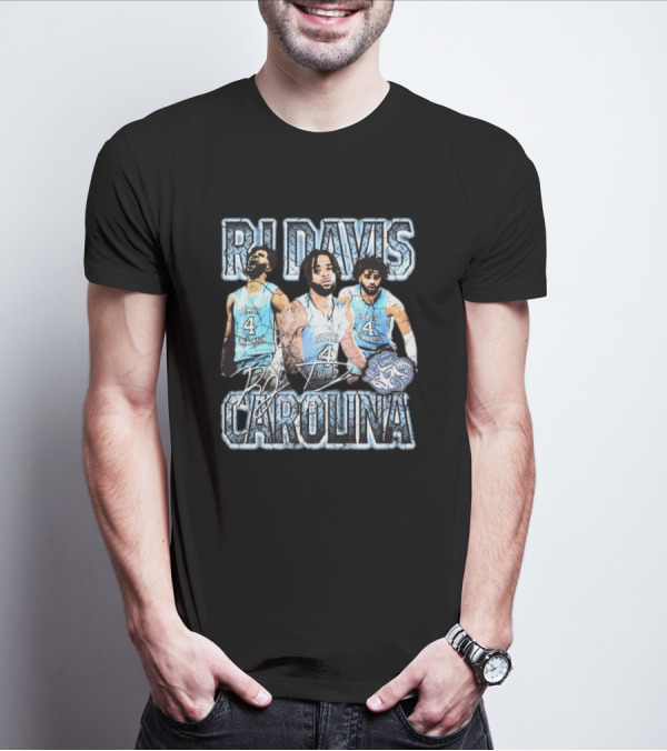 RJ Davis North Carolina Basketball UNC Tar Heels 90s Signature T-Shirt