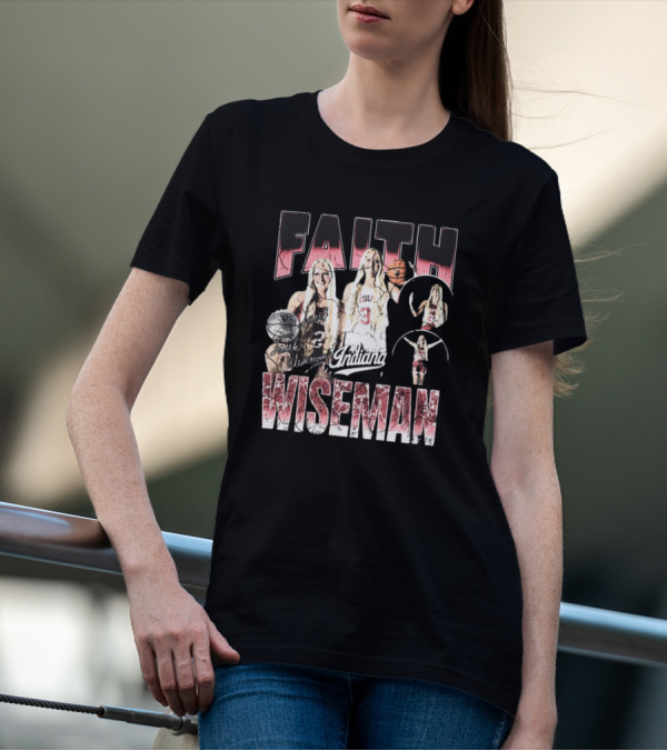 Faith Wiseman Indiana Hoosiers Basketball Signature 90s T-Shirt