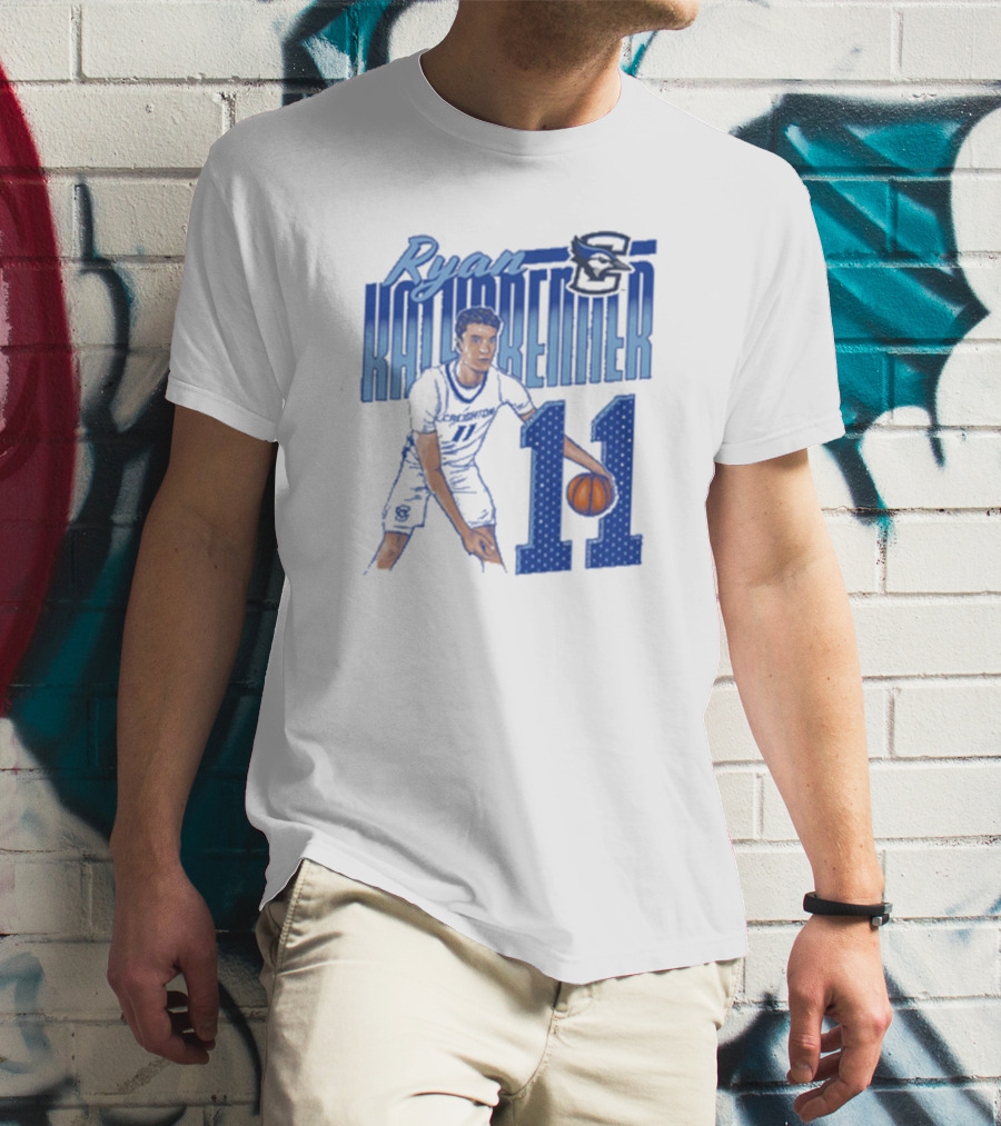 Ryan Kalkbrenner Creighton Bluejays Number 11 Cartoon Big East Conference T-Shirt