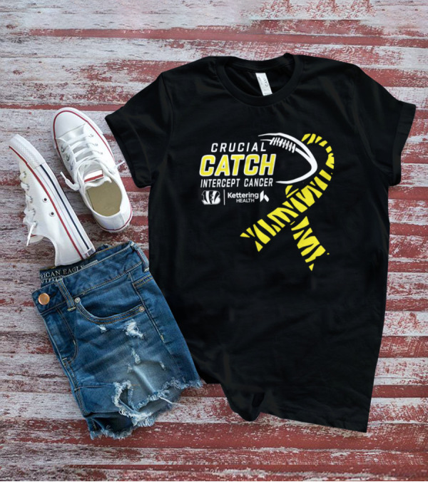 Crucial Catch Intercept Cancer Cincinnati Bengals Kettering Health Yellow T-Shirt