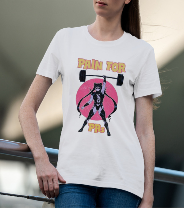 Pain For PRs Weightlifting Warrior With Barbell T-Shirt