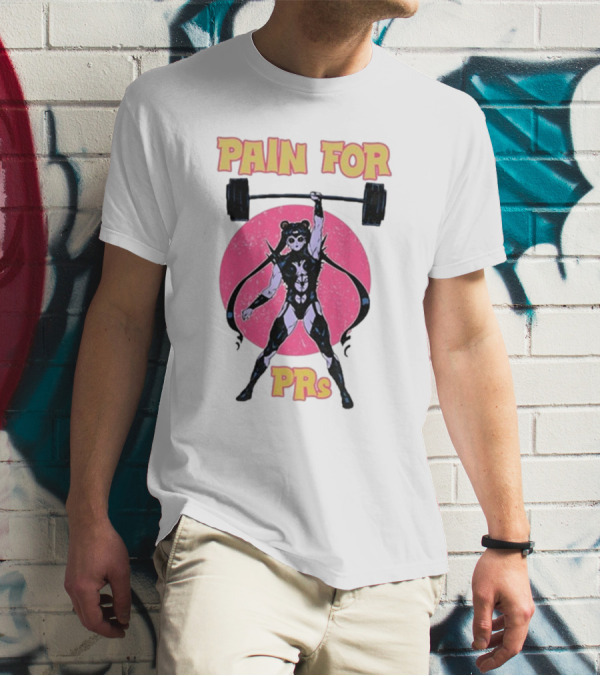 Pain For PRs Weightlifting Warrior With Barbell T-Shirt