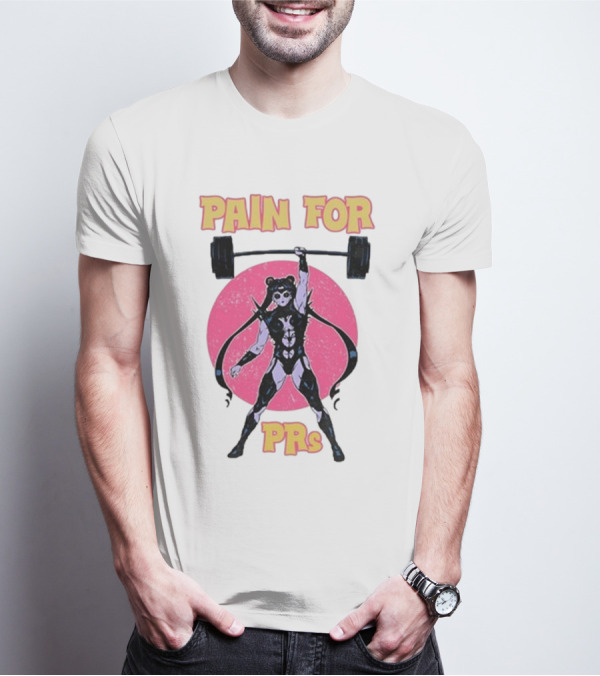 Pain For PRs Weightlifting Warrior With Barbell T-Shirt