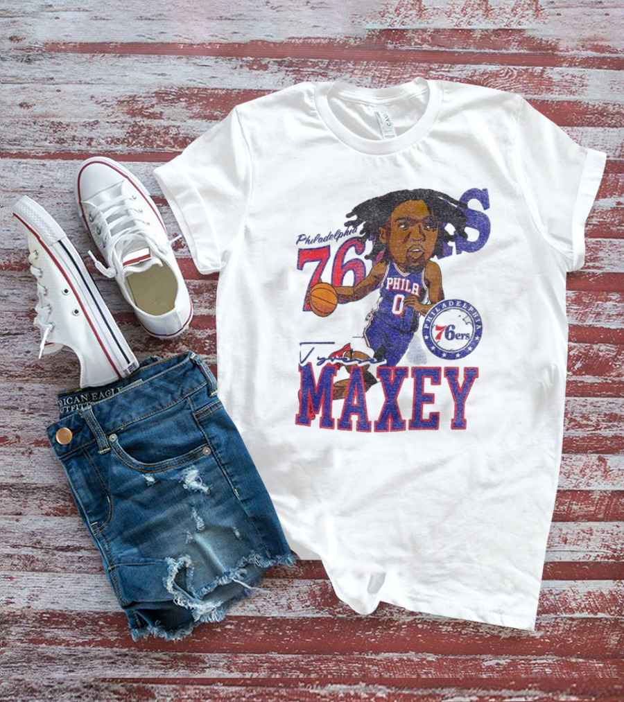 Philadelphia 76ers Tyrese Maxey Caricature Player New Era 76 Philadelphian Phila Maxey 6ers T-Shirt