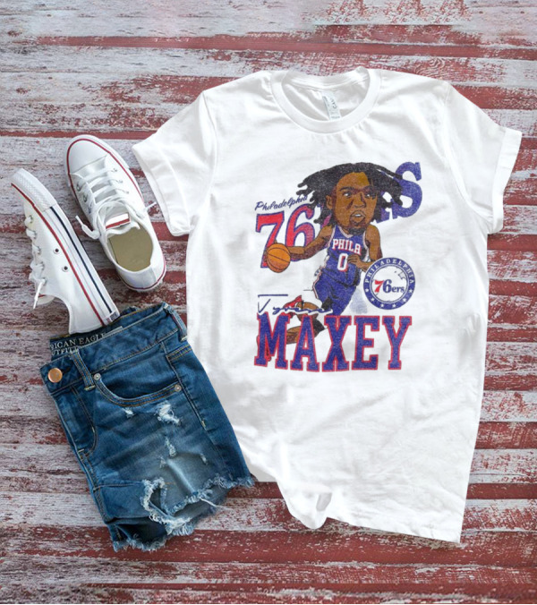 Philadelphia 76ers Tyrese Maxey Caricature Player New Era 76 Philadelphian Phila Maxey 6ers T-Shirt