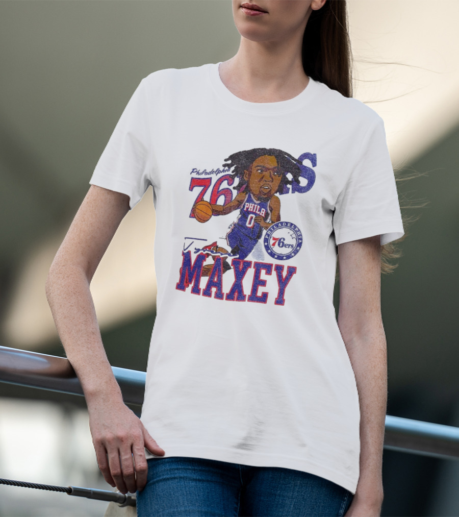 Philadelphia 76ers Tyrese Maxey Caricature Player New Era 76 Philadelphian Phila Maxey 6ers T-Shirt