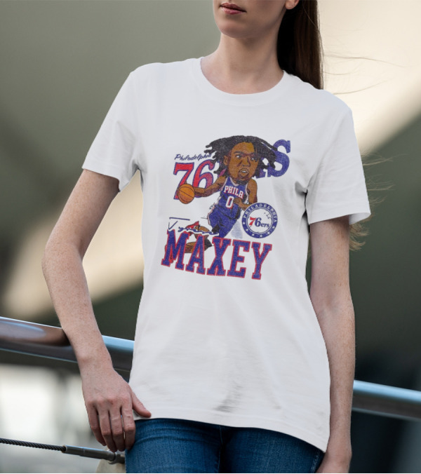 Philadelphia 76ers Tyrese Maxey Caricature Player New Era 76 Philadelphian Phila Maxey 6ers T-Shirt