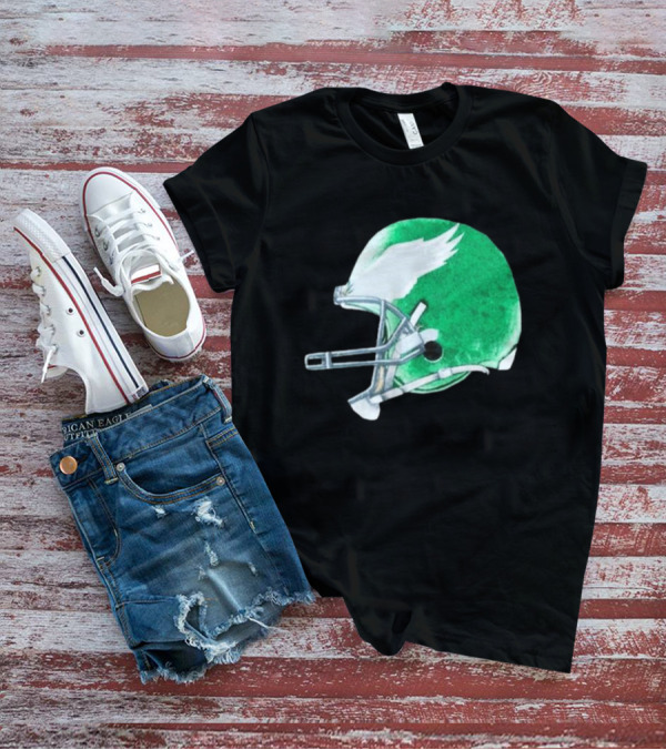 Eagles Green Winged Football Helmet T-Shirt
