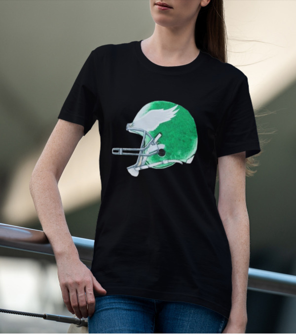 Eagles Green Winged Football Helmet T-Shirt