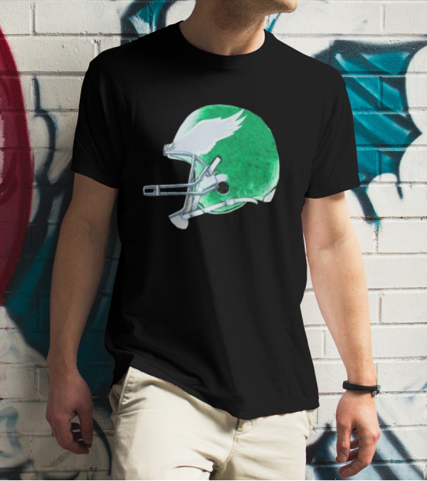 Eagles Green Winged Football Helmet T-Shirt
