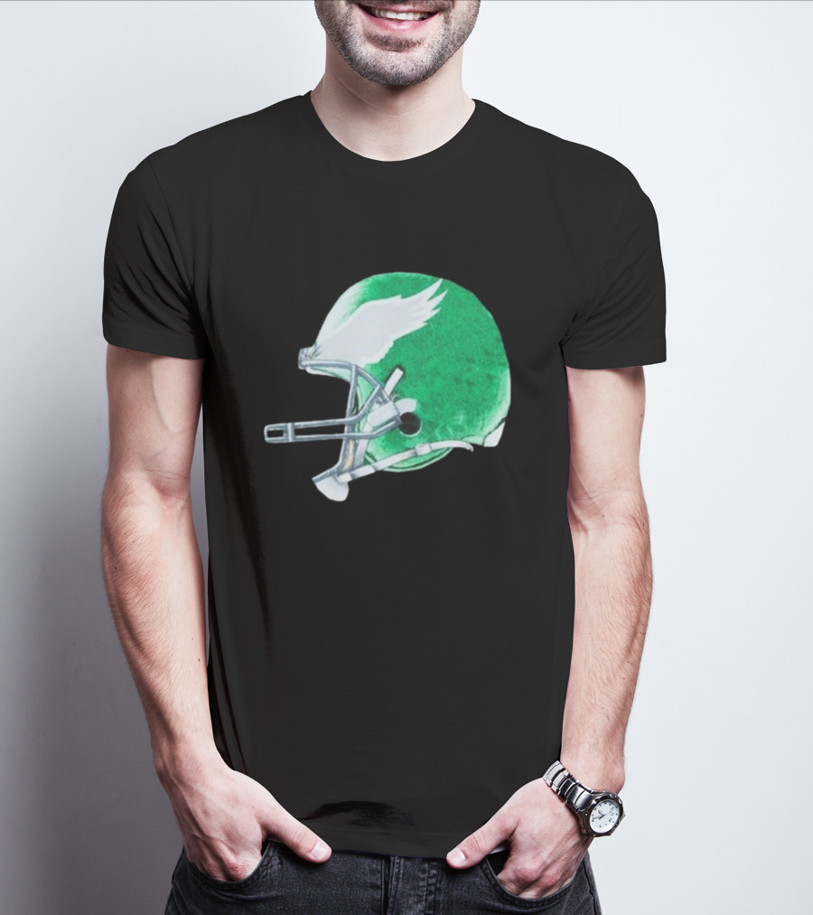 Eagles Green Winged Football Helmet T-Shirt