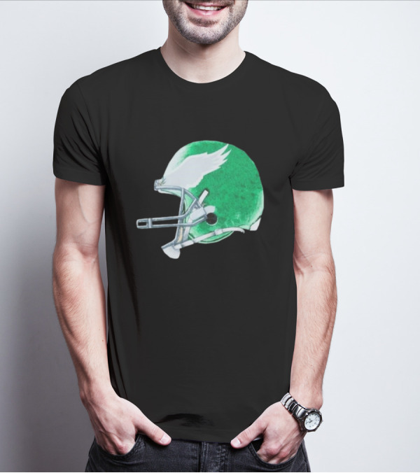 Eagles Green Winged Football Helmet T-Shirt