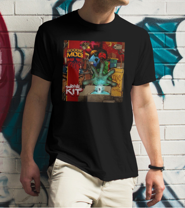 Goodie Mob Survival Kit Hand Album Art With Globe And Graffiti T-Shirt