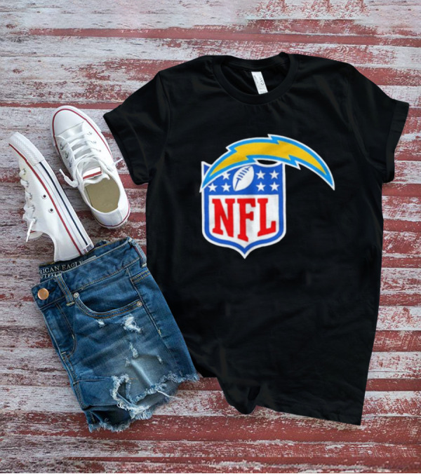 Los Angeles Chargers NFL Lightning Bolt Shield Emblem T-Shirt