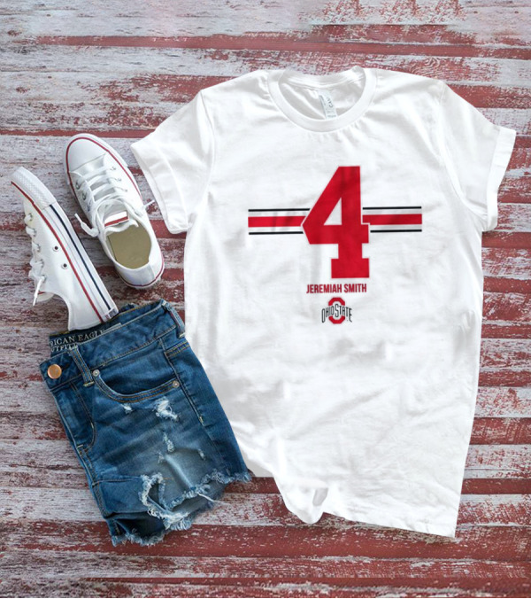 Ohio State Football Jeremiah Smith 4 Jersey Logo Stripes T-Shirt