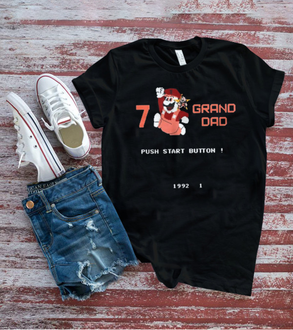 7 Grand Dad Push Start Button 1992 Video Game T-Shirt