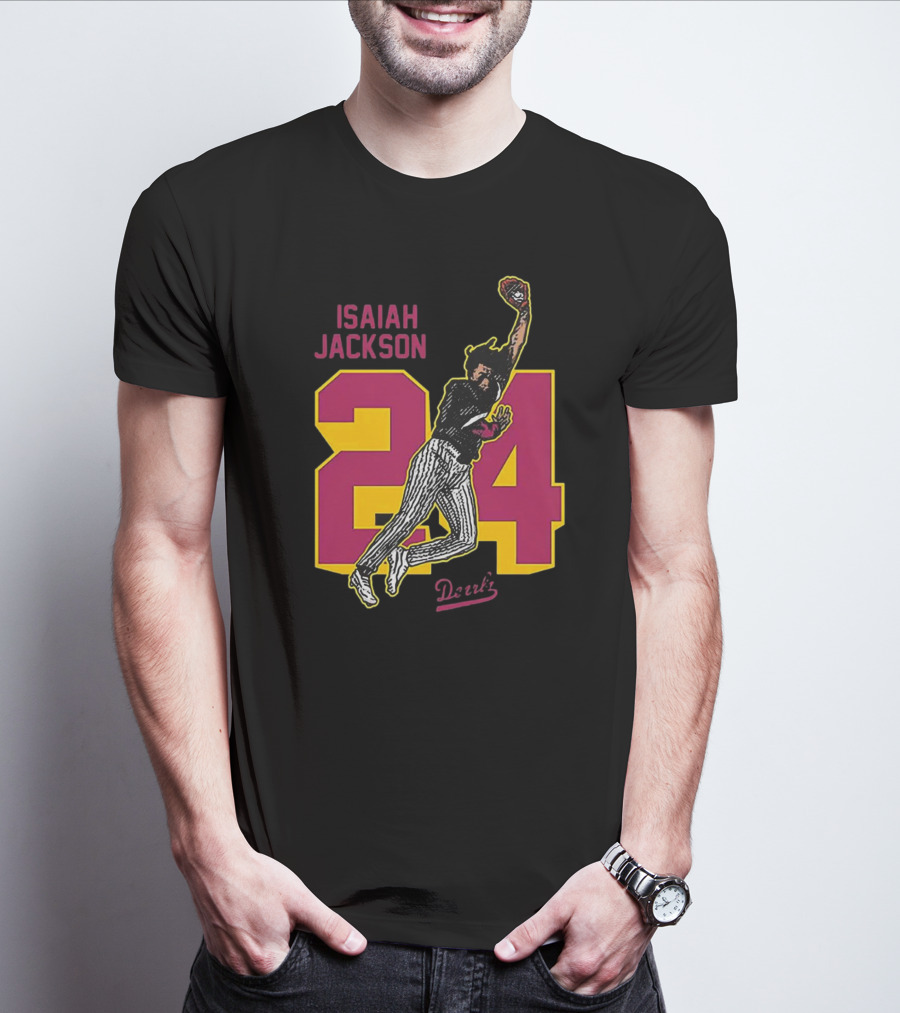 Isaiah Jackson 24 Arizona State Baseball Player Dunk Action T-Shirt